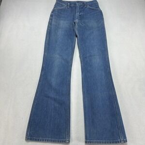 Vintage Maverick Jeans Mens 29x34 Blue Flare Denim USA Made Western Cowboy 80s